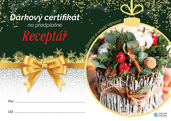Receptář certifikát vánoční